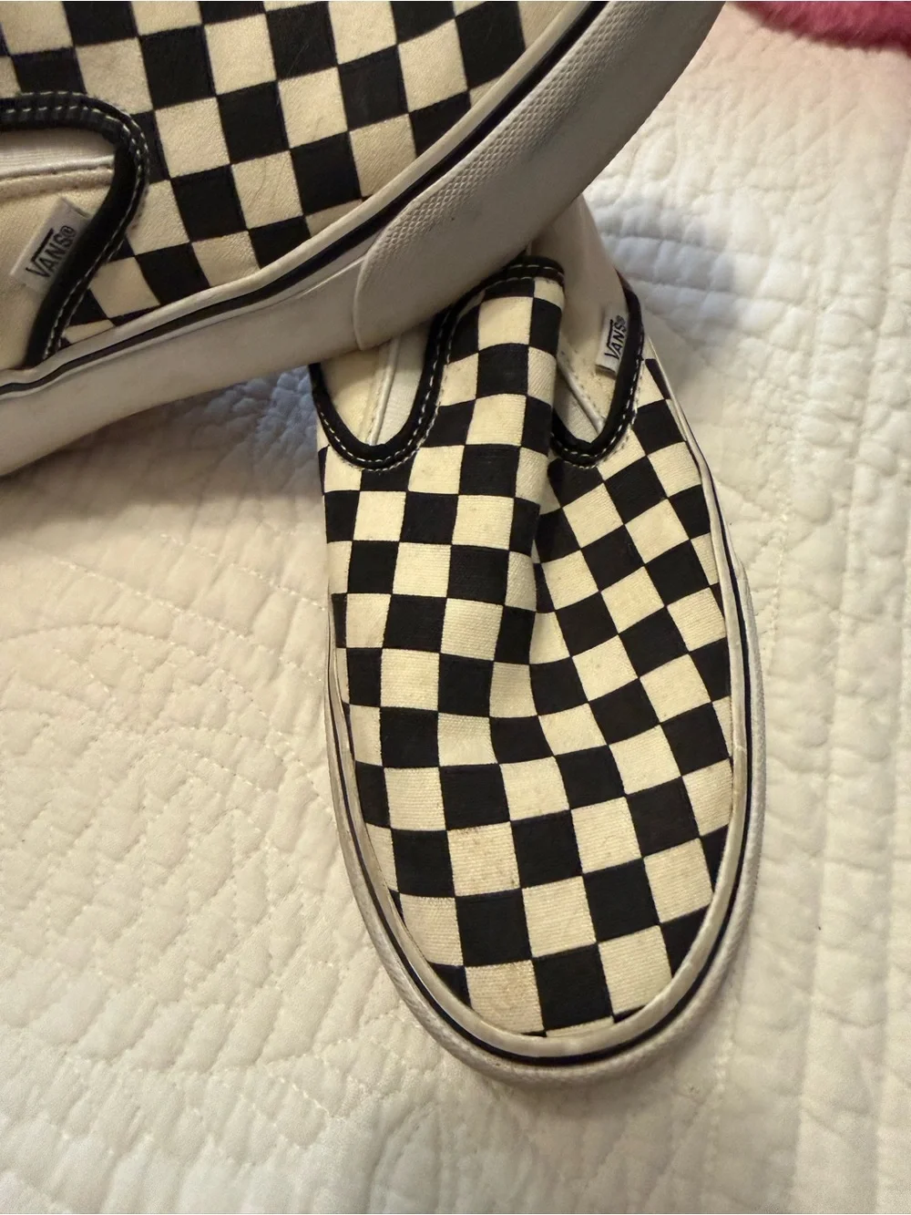 Platform Vans women’s Classic Slip-On Checkerboard Shoes size 10